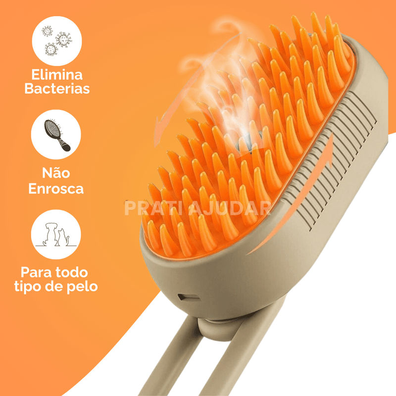 VaporPet 3 em 1 - Escova a vapor para pelos do pet