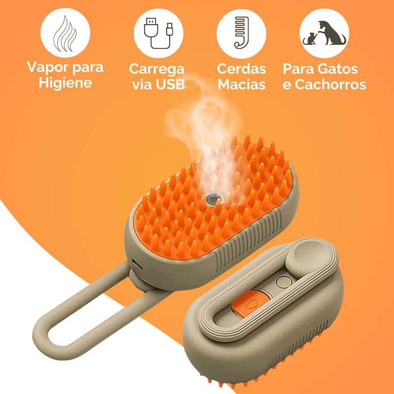 VaporPet 3 em 1 - Escova a vapor para pelos do pet
