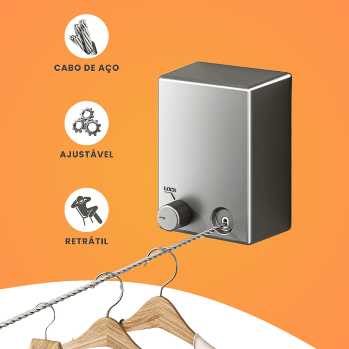 EstendeFacil - Varal Multiuso Discreto com Cabo de Aço